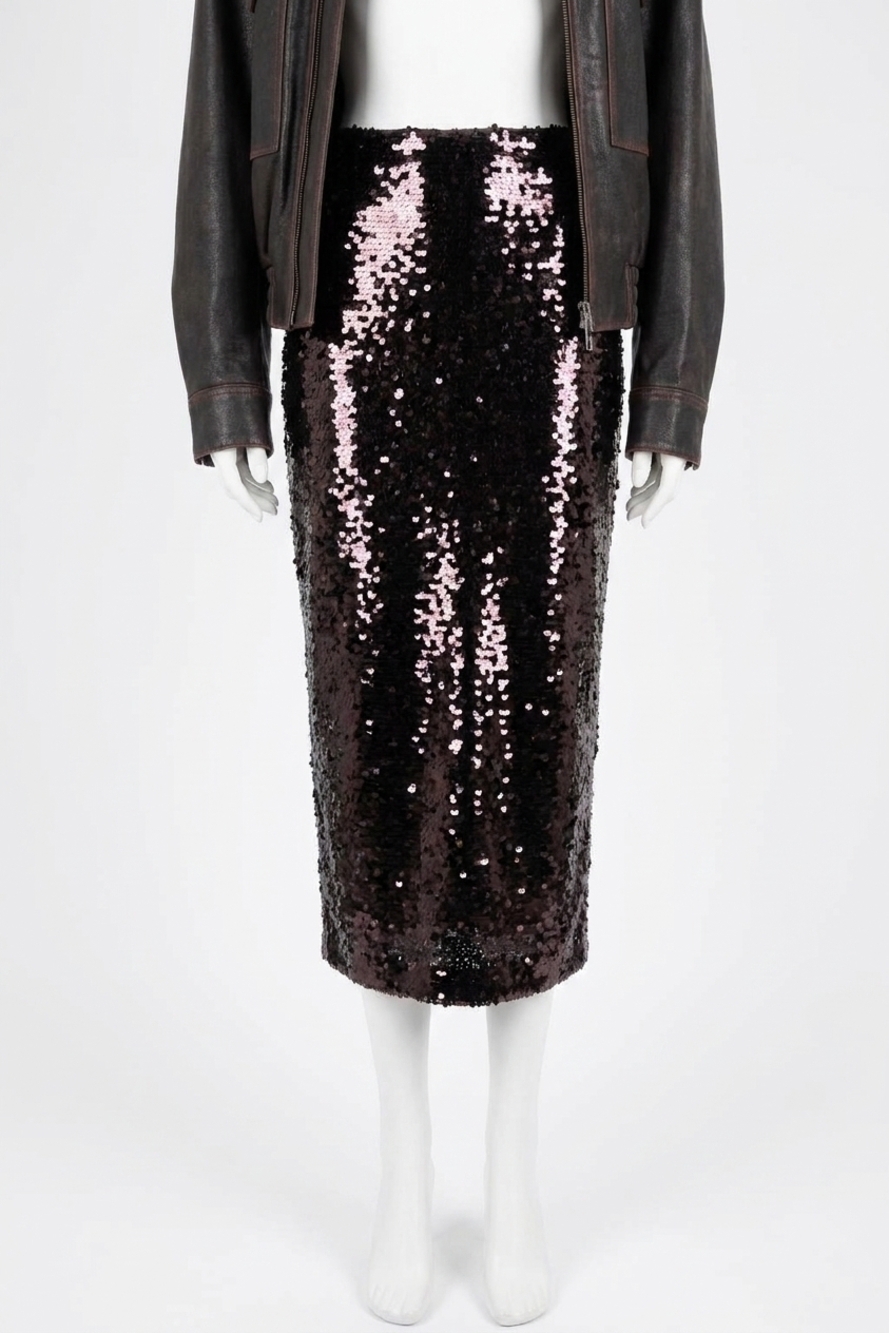 NEW STAUD ciara skirt in espresso/black